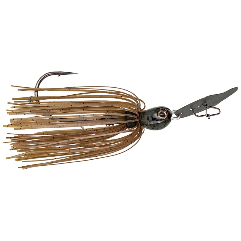 Strike King (TCVSJ38-465) Thunder Cricket Vibrating Swim Jig Fishing Lure, 46 - Green Pumpkin, 3/8 oz, Ultra-Stiff Stainless Steel Blade - Image 1